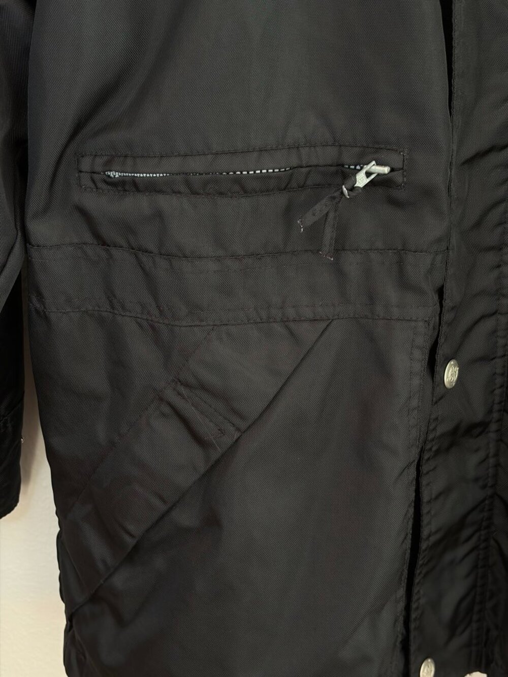 Vintage Eagles Ridge Outfitters Men's Black Hooded Utility Coat Jacket L‎ Fleece - Picture 7 of 16